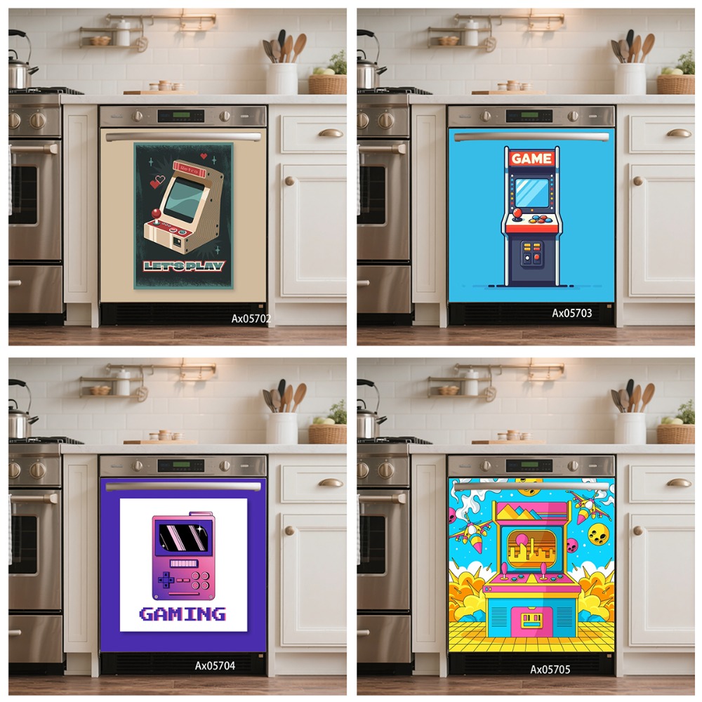 Arcade Game Cabinet - Naklejka na drzwi zmywarki w stylu