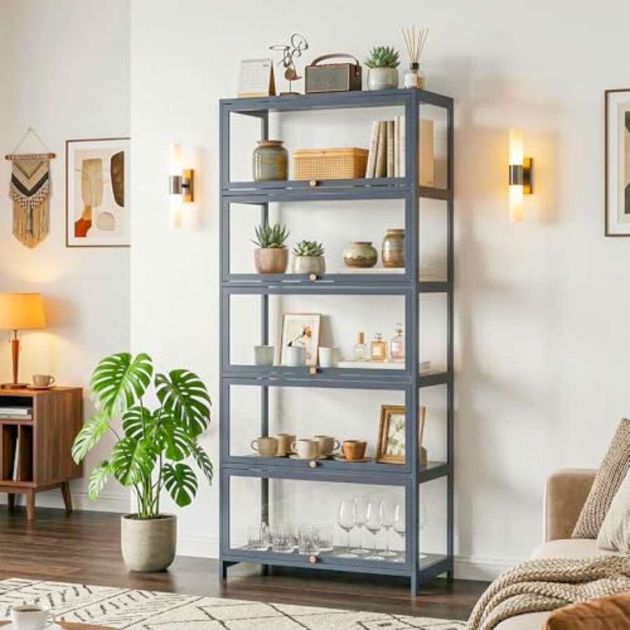 5-poziomowa witryna z drzwiami – Glass Cabinet Display recenzja i cena