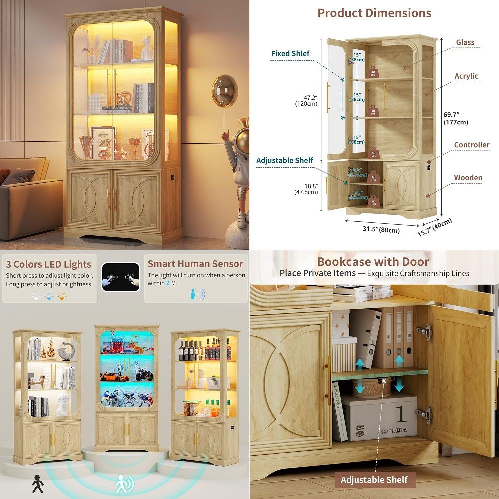 Witryna z szklanymi drzwiami i – Glass Cabinet Display recenzja i cena