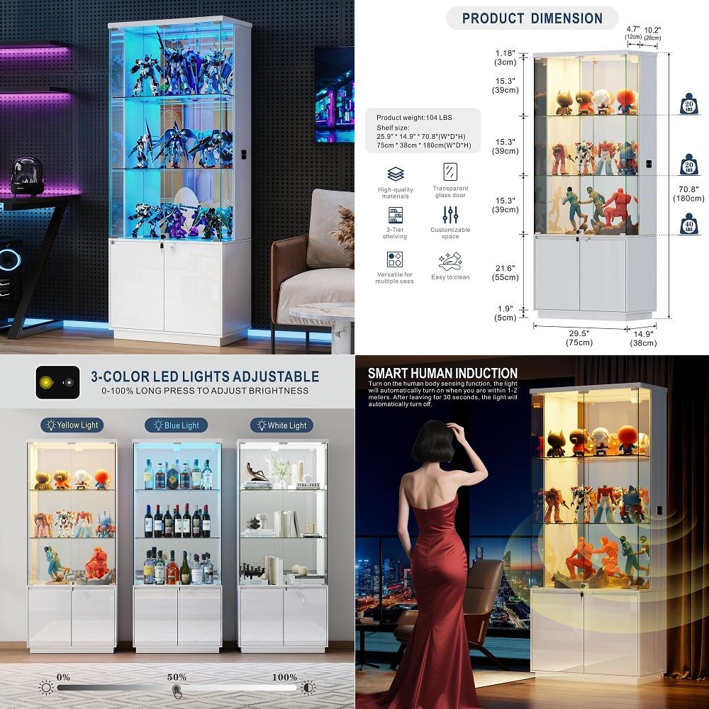 Witryna z szklanymi drzwiami,  – Glass Cabinet Display recenzja i cena