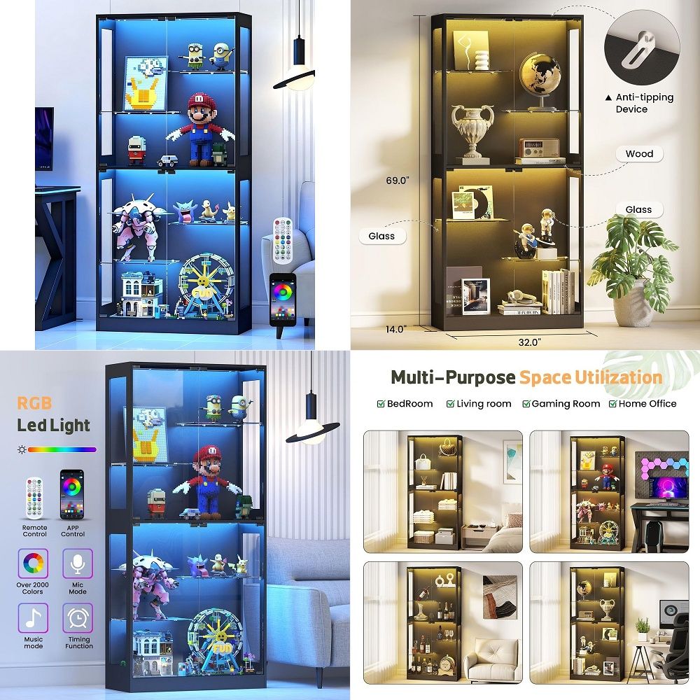 Witryna z szklanymi drzwiami 6 – Glass Cabinet Display recenzja i cena