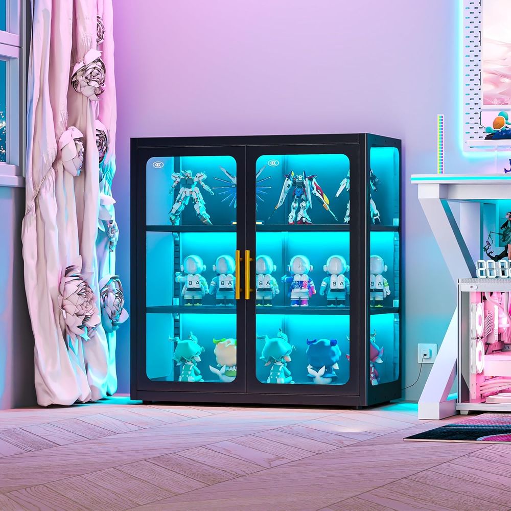 Wysoka szklana witryna z drzwi – Glass Cabinet Display recenzja i cena